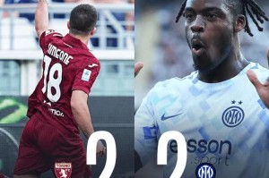 开云体育官网-都灵2-2国米全场数据：射门14-14，射正2-5，绝对机会3-2